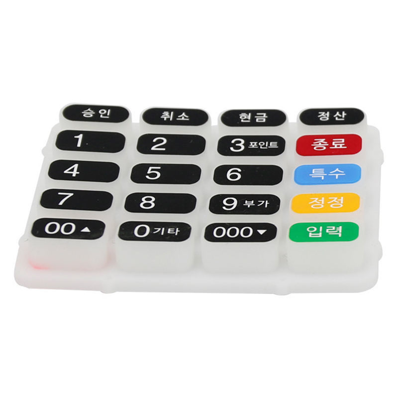 Carbon Pill Conductive Rubber Keypad 4x4 Matrix 50 Shore A Epoxy Coated ...